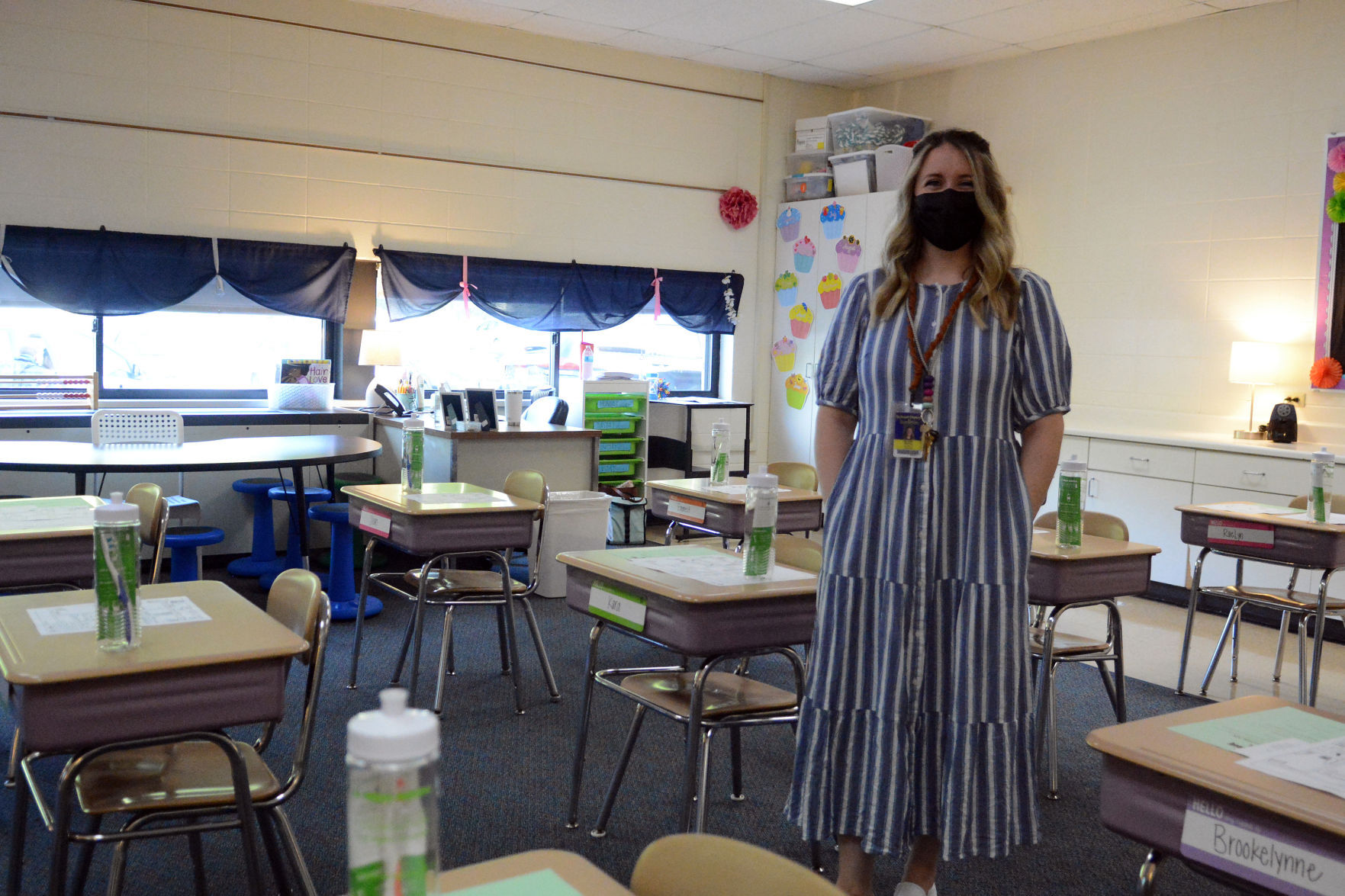 Michelle Blasing on the first day of school